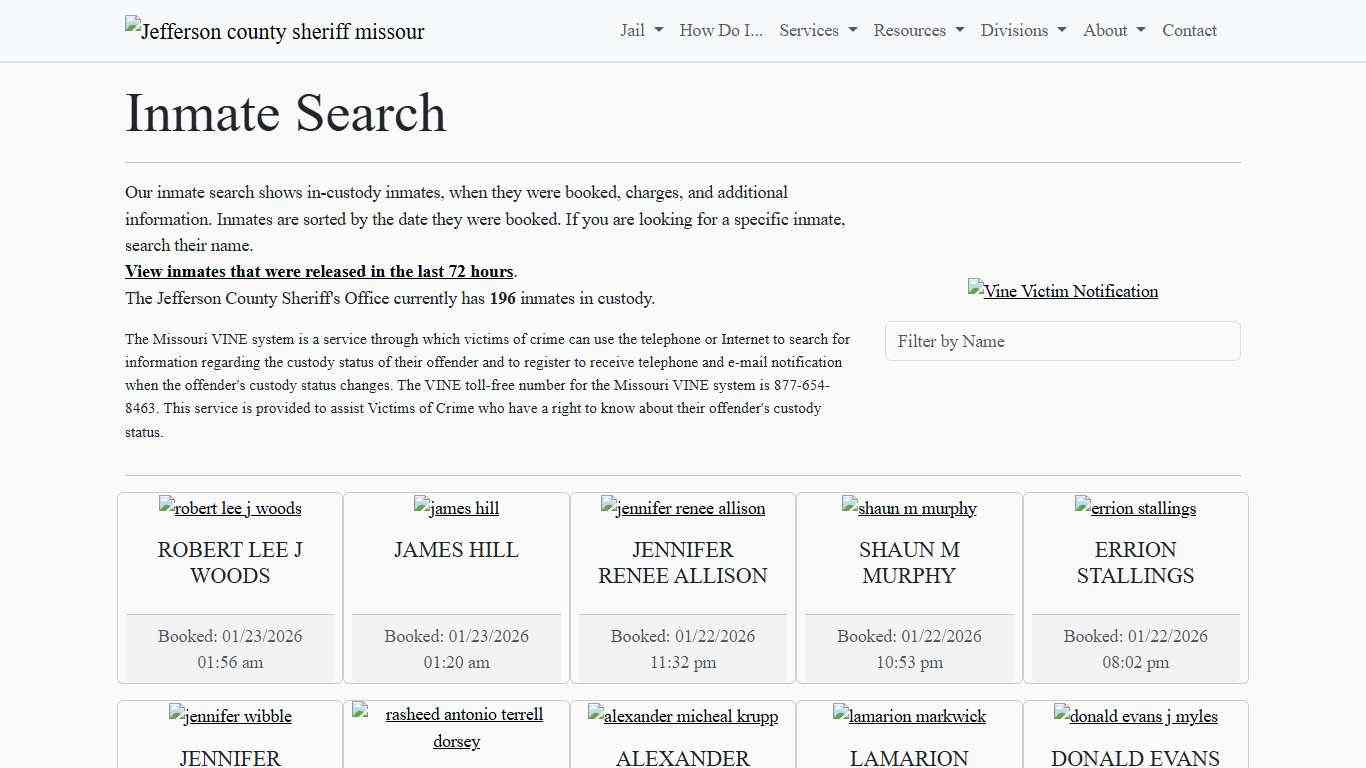 Inmate Search Jefferson County Sheriff's Office